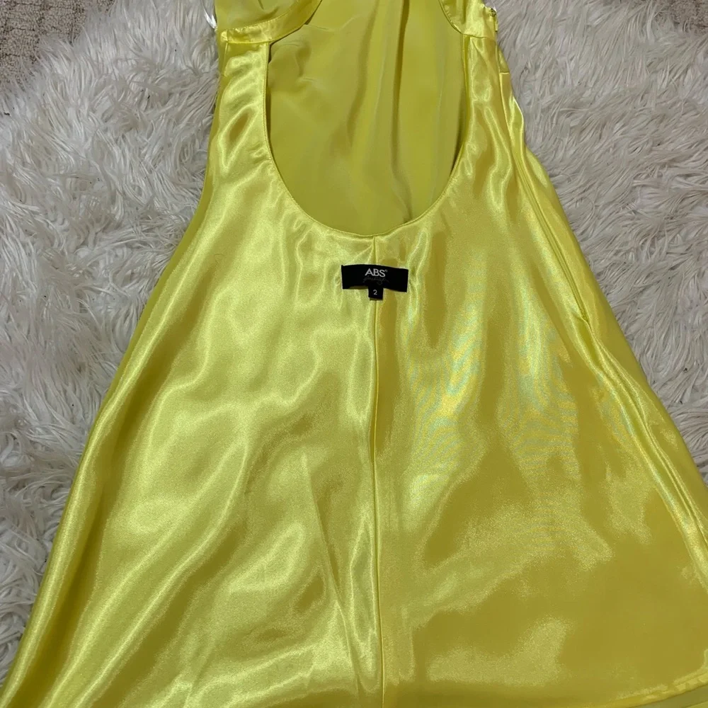 ABS One Shoulder Rosette Mini Dress. Size 2 - Picture 14 of 16